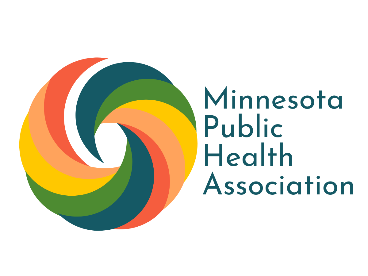 Minnesota Public Health Association logo, a circular swirl of blue, green, yellow, peach, orange colors